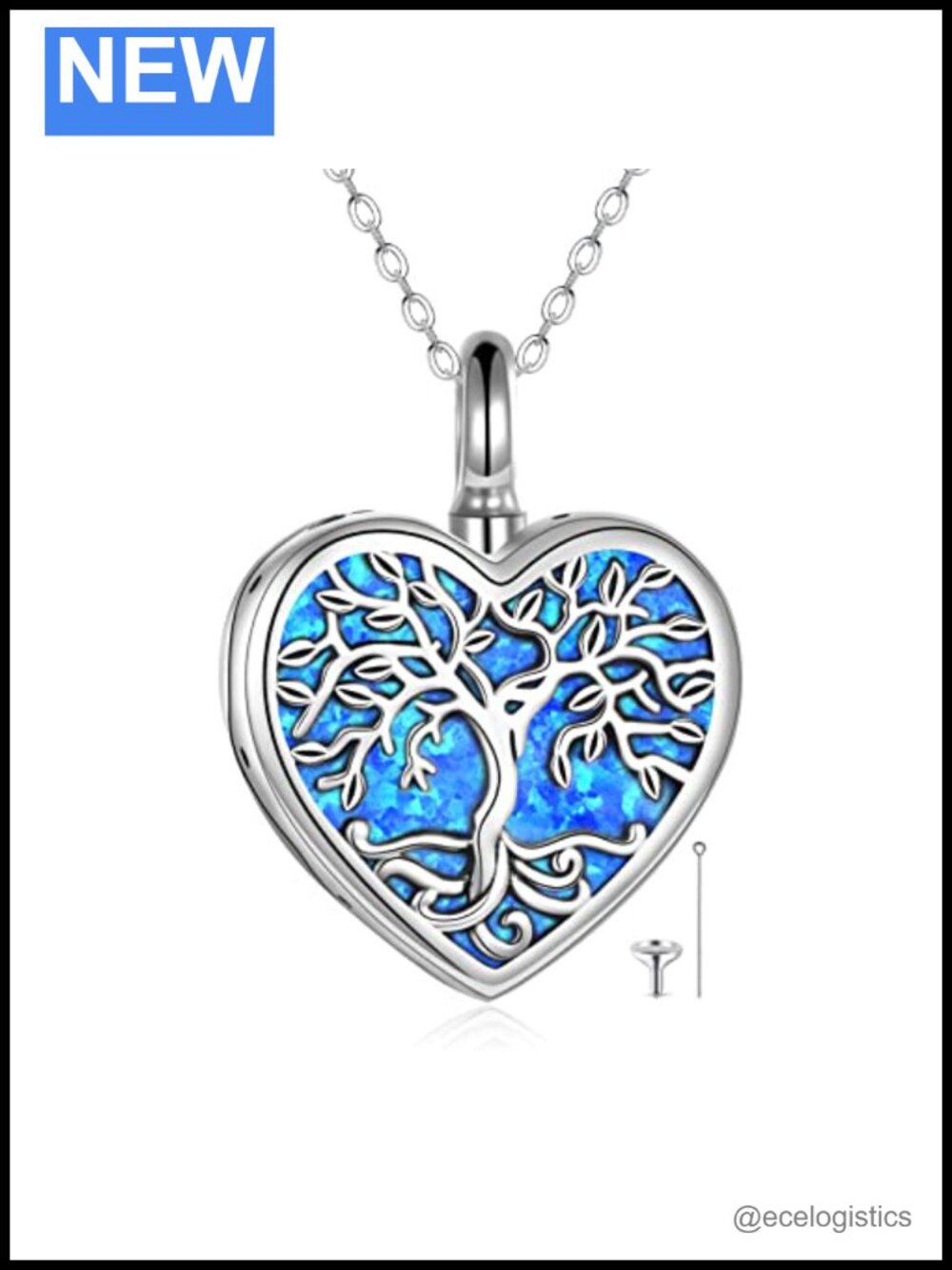 Sterling Silver Urn Necklace Tree of Life Abalone Shell Memorial Ash Jewelry